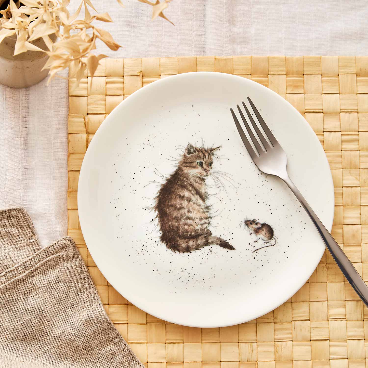Cat and A Mouse 8 Inch Plate (Cat/Mouse) image number null